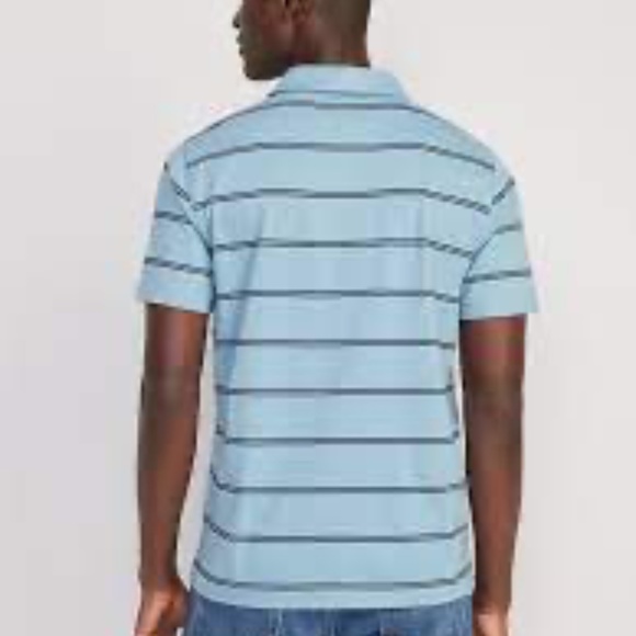 NEW Classic OLD NAVY  Fit Striped Jersey Polo for Men BLUE STRIPE L Large - Picture 4 of 13